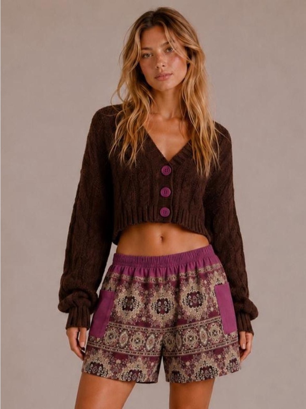 Vintage boho tapestry shorts